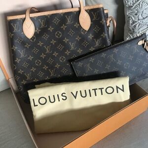Louis Vuitton Monogram Tote with Tan Handles